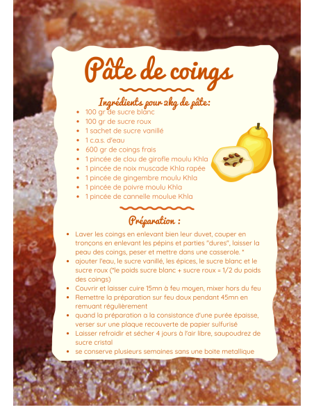 Recette pâte de coings