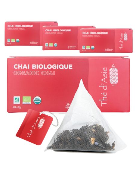 Thé noir - Chaï - Biologique - Pack infusettes x80- THÉ D'ASIE