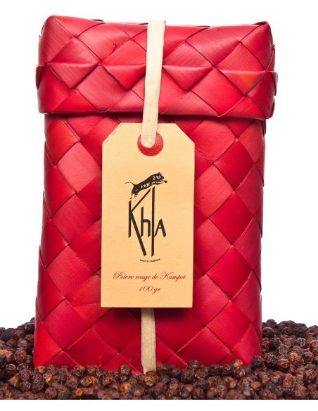 Poivre rouge de Kampot - IGP - Biologique - Premium - en grains - 100g - Palme- KHLA