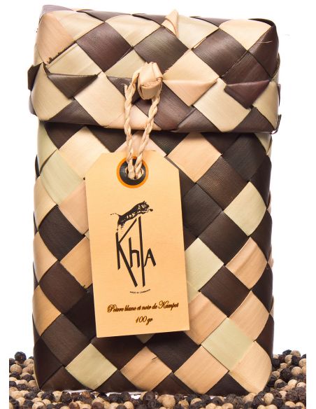 Palme - Mélange poivre blanc & noir de Kampot IGP - Premium - en grains - 100g- KHLA Palme - Mélange poivre blanc & noir de Kampot IGP - Premium - en grains - 100g- KHLA