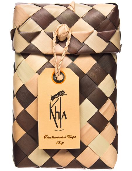 Palme - Mélange poivre blanc & noir de Kampot IGP - Premium - en grains - 100g- KHLA Palme - Mélange poivre blanc & noir de Kampot IGP - Premium - en grains - 100g- KHLA