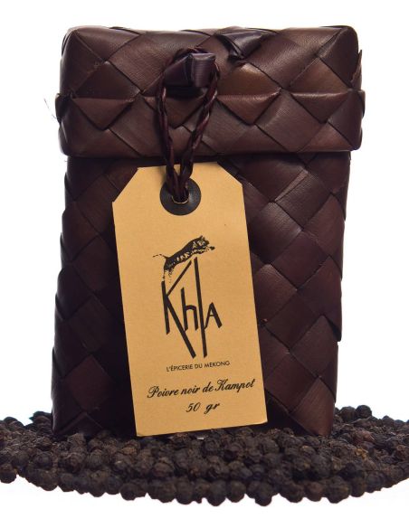 Poivre noir de Kampot - IGP - Biologique - Premium - en grains - 50g - Palme- KHLA Poivre noir de Kampot - IGP - Biologique - Premium - en grains - 50g - Palme- KHLA