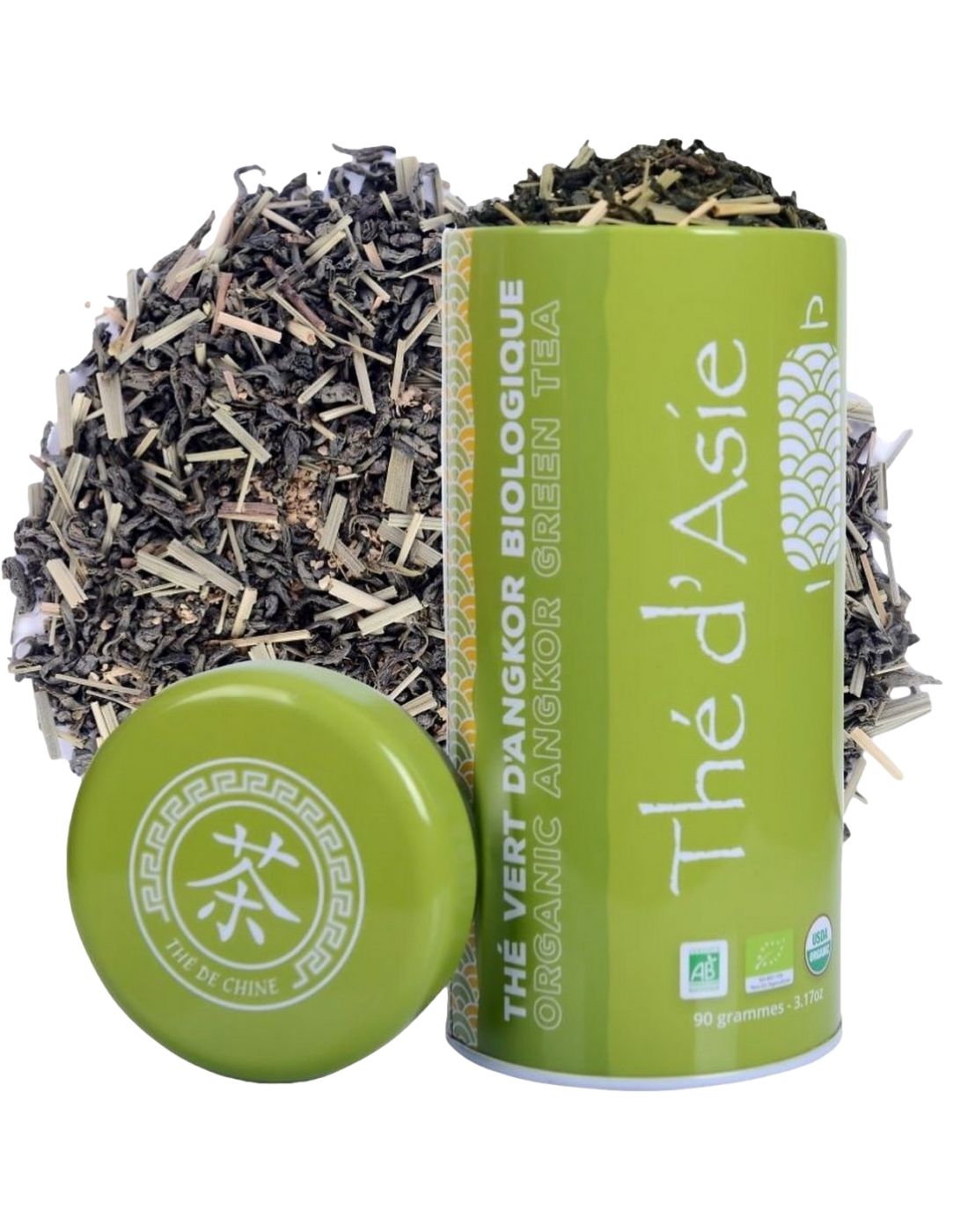 Thé vert de Chine d'Angkor - vrac - Boîte métal 90g