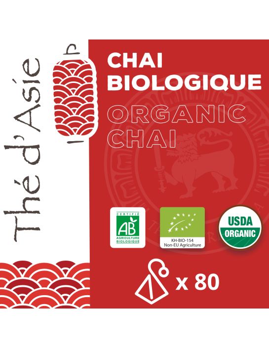 Thé noir - Chaï - Biologique - Pack infusettes x80- THÉ D'ASIE