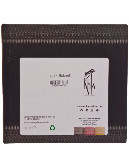 Coffret Trio du Mékong - (Baies de Sichuan verte et rouge & Fleur de sel de Kampot 150g) - Premium- KHLA