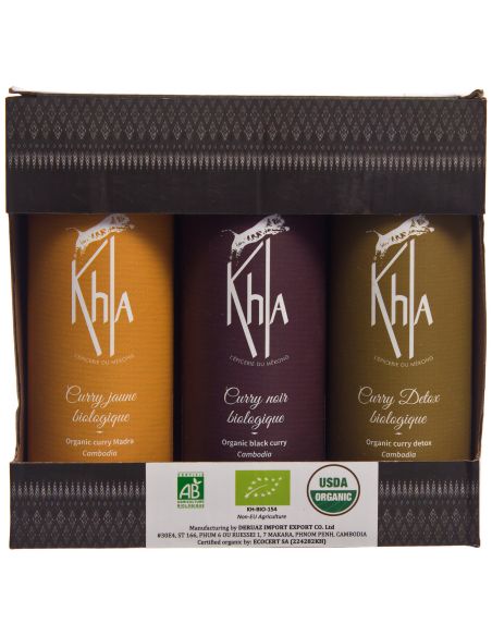 Ensemble de Currys - (Curry jaune - Curry noir - Curry detox) - Biologique - en poudre- KHLA