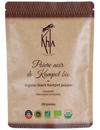 Poivre noir de Kampot - IGP - Biologique - Premium - en grains - 200g- KHLA