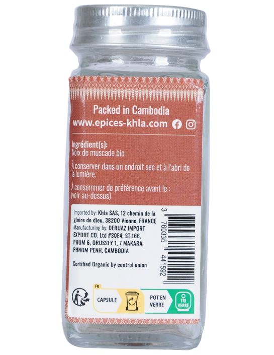 Noix de muscade - Biologique - entière - 40g - Pot- KHLA