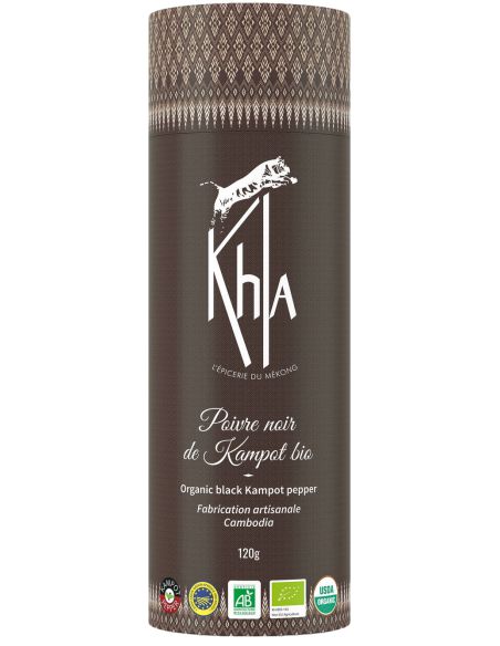 Poivre noir de Kampot IGP - Biologique - Premium - en grains - 120g- KHLA Poivre noir de Kampot IGP - Biologique - Premium - en grains - 120g- KHLA