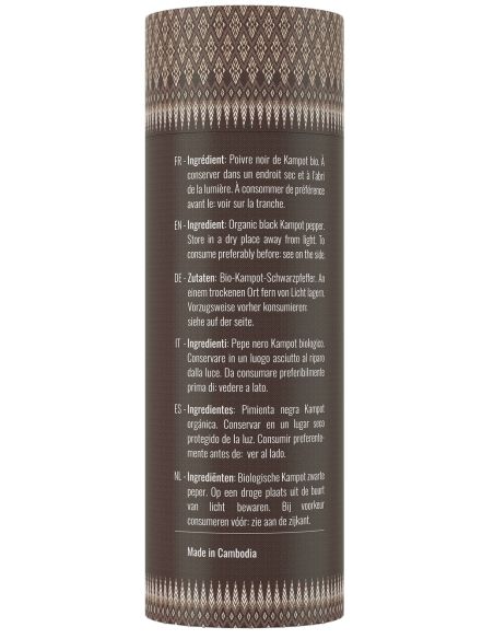 Poivre noir de Kampot IGP - Biologique - Premium - en grains - 120g- KHLA Poivre noir de Kampot IGP - Biologique - Premium - en grains - 120g- KHLA