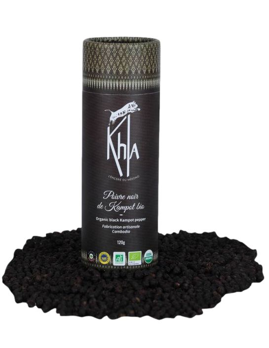 Poivre noir de Kampot IGP - Biologique - Premium - en grains - 120g- KHLA