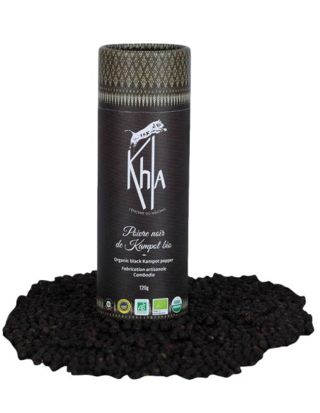 Poivre noir de Kampot IGP - Biologique - Premium - en grains - 120g- KHLA Poivre noir de Kampot IGP - Biologique - Premium - en grains - 120g- KHLA