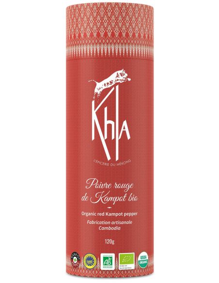 Poivre rouge de Kampot - IGP - Biologique - Premium - en grains - 120g- KHLA Poivre rouge de Kampot - IGP - Biologique - Premium - en grains - 120g- KHLA