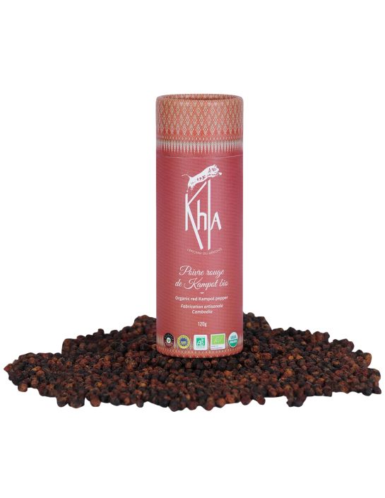Poivre rouge de Kampot - IGP - Biologique - Premium - en grains - 120g- KHLA