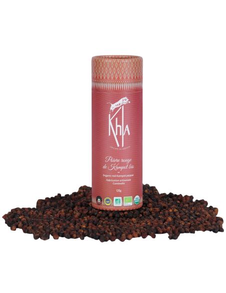 Poivre rouge de Kampot - IGP - Biologique - Premium - en grains - 120g- KHLA Poivre rouge de Kampot - IGP - Biologique - Premium - en grains - 120g- KHLA