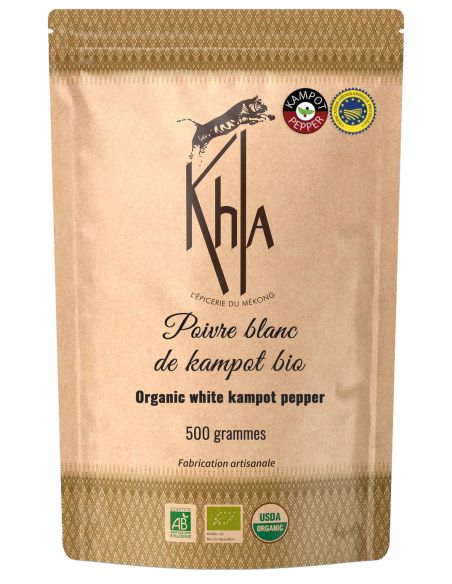Poivre blanc de Kampot - IGP - Biologique - Premium - en grains - 500g- KHLA