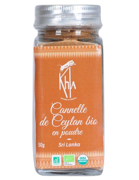 Cannelle de Ceylan - Biologique - en poudre - 50g - Pot- KHLA