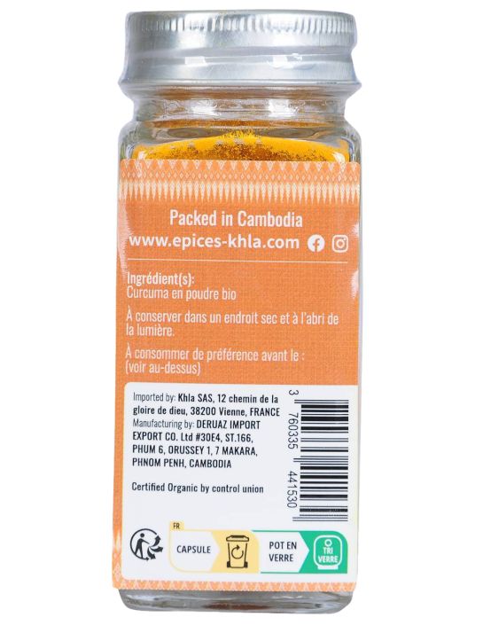 Curcuma - Biologique - en poudre - 50g - Pot- KHLA
