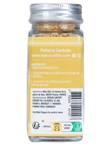 Gingembre - Biologique - en poudre - 50g - Pot- KHLA