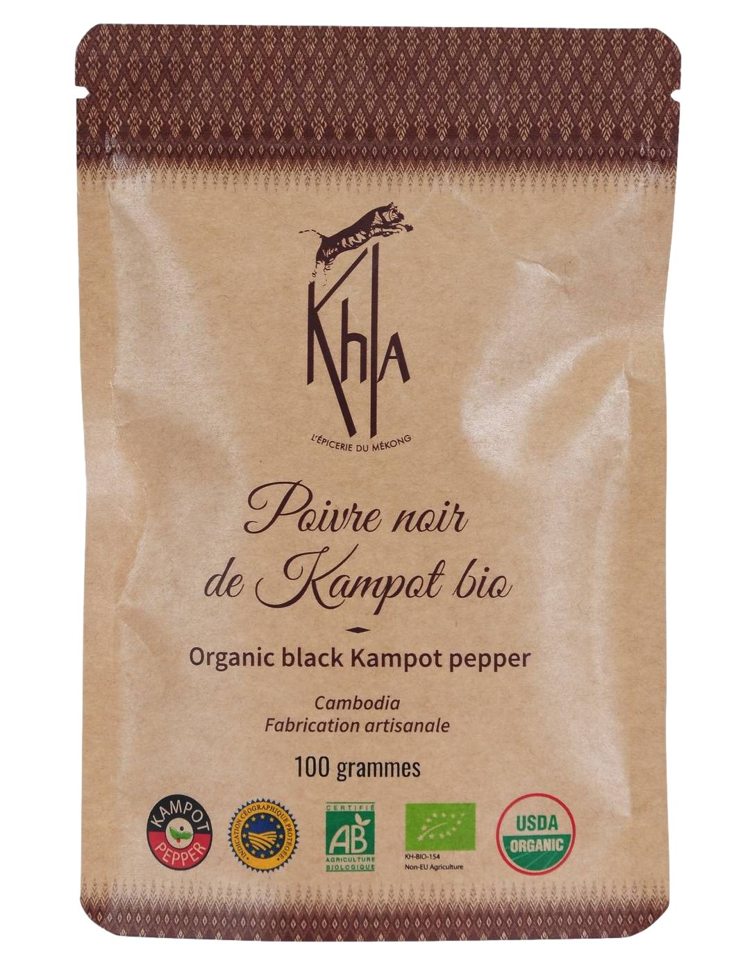 Coffret trois Poivres de Kampot - (Noir 120g - Rouge 120g - Blanc 120g) -  Biologique - Premium - en grains