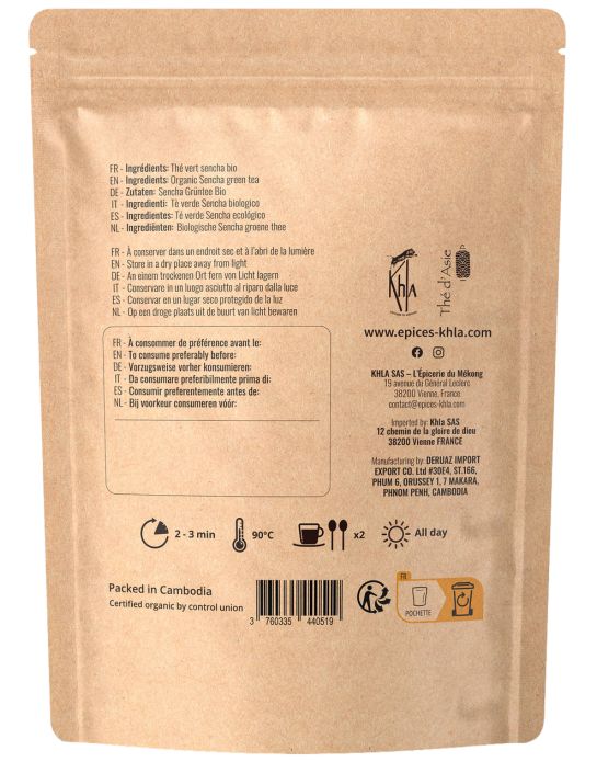 Thé vert - Sencha - Biologique - en vrac - 100g- THÉ D'ASIE