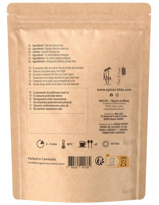 Thé vert - Matcha - Biologique - en vrac - 80g- THÉ D'ASIE