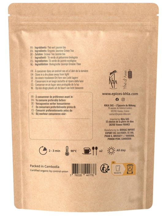 Thé vert - Jasmin - Biologique - en vrac - 100g- THÉ D'ASIE