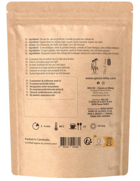 Thé noir - Chaï - Biologique - en vrac - 100g- THÉ D'ASIE