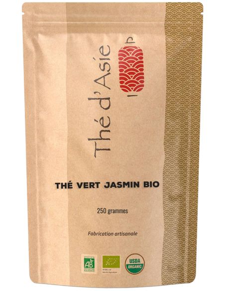 Thé vert - Jasmin - Biologique - en vrac - 250g- THÉ D'ASIE Thé vert - Jasmin - Biologique - en vrac - 250g- THÉ D'ASIE