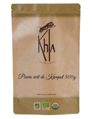 Poivre vert de Kampot - IGP - Biologique - Premium - en grains - 500g- KHLA
