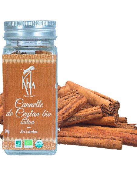 Cannelle de Ceylan en bâton - Biologique - 20g - Pot- KHLA