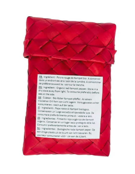 Poivre rouge de Kampot - IGP - Biologique - Premium - en grains - 100g - Palme- KHLA