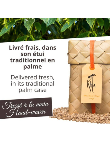Poivre blanc de Kampot IGP - Biologique - Premium - en grains - 100g - Palme- KHLA