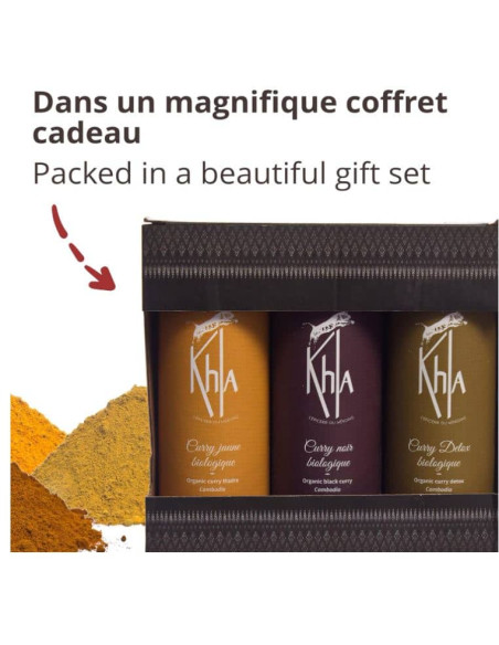 Ensemble de Currys - (Curry jaune - Curry noir - Curry detox) - Biologique - en poudre- KHLA