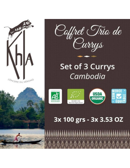 Ensemble de Currys - (Curry jaune - Curry noir - Curry detox) - Biologique - en poudre- KHLA
