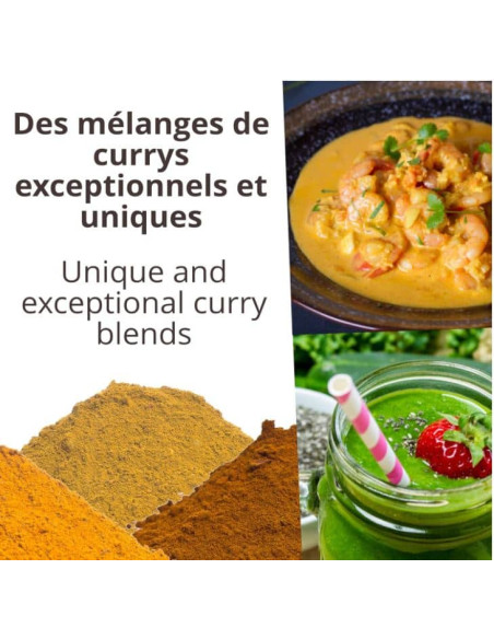 Quatuor curry ( Curry jaune, noir, detox et rouge - 4x100g) - Biologique - en poudre- KHLA