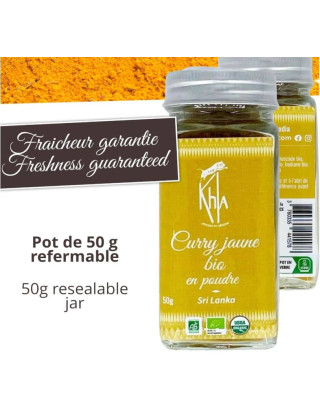 Curry jaune - Biologique - en poudre - 50g - Pot- KHLA 2