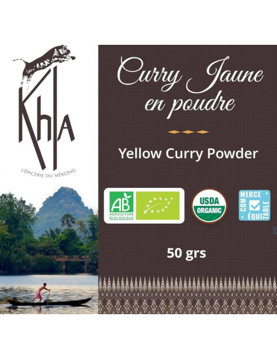 Curry jaune - Biologique - en poudre - 50g - Pot- KHLA