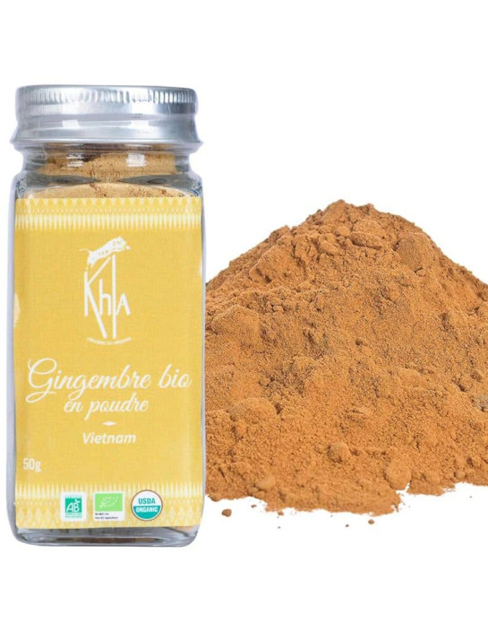 Gingembre - Biologique - en poudre - 50g - Pot- KHLA