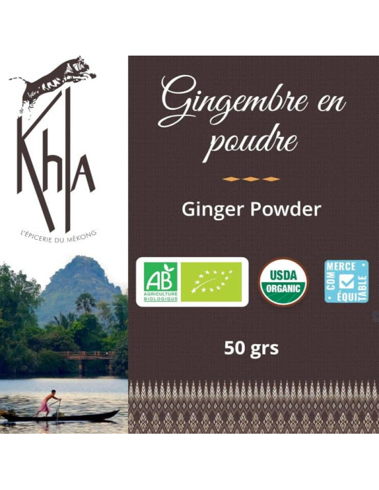 Gingembre - Biologique - en poudre - 50g - Pot- KHLA