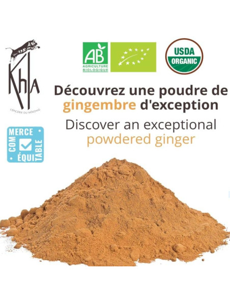 Gingembre - Biologique - en poudre - 1kg- KHLA Gingembre - Biologique - en poudre - 1kg- KHLA