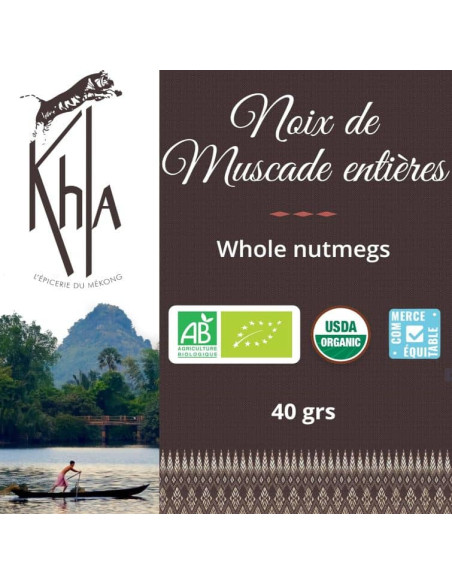 Noix de muscade - Biologique - entière - 40g - Pot- KHLA
