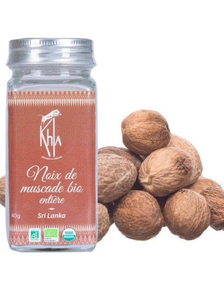 Noix de muscade - Biologique - entière - 40g - Pot- KHLA