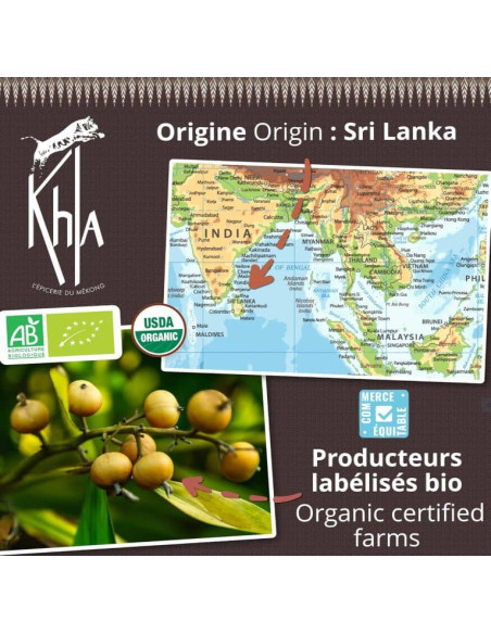 Noix de muscade - Biologique - en poudre - 1kg- KHLA