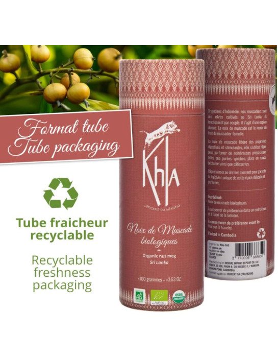Noix de muscade - Biologiques - entier - 100g- KHLA