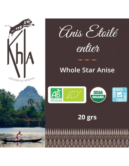 Anis étoilé - Biologique - entier - 20g - Pot- KHLA