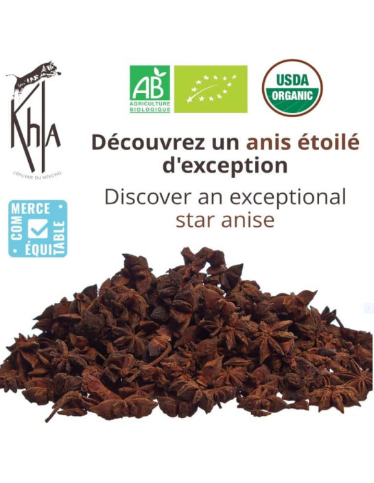 Anis étoilé - Biologique - entier - 400g- KHLA