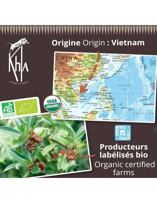 Anis étoilé - Biologique - entier - 400g- KHLA