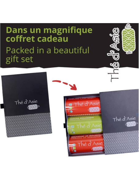 Coffret Thé Petit Déjeuner - Biologique - 3 Box métal- THÉ D'ASIE Coffret Thé Petit Déjeuner - Biologique - 3 Box métal- THÉ D'ASIE