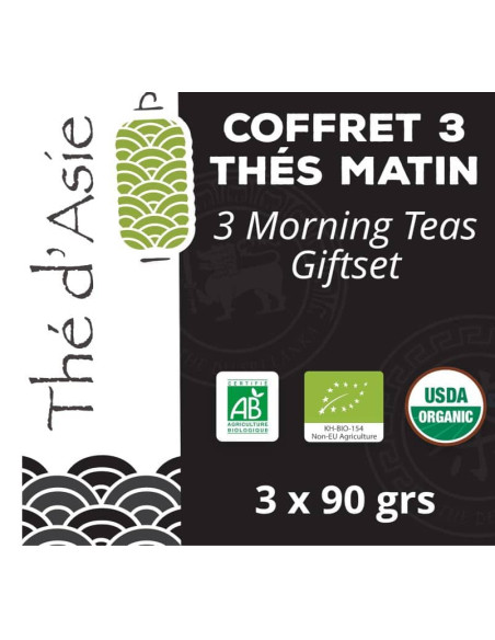 Coffret Thé Petit Déjeuner - Biologique - 3 Box métal- THÉ D'ASIE Coffret Thé Petit Déjeuner - Biologique - 3 Box métal- THÉ D'ASIE